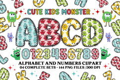 Cute Kids Monster Alphabet &amp; Numbers doodle PNG Clipart Product Image 1