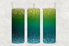 Blue Cream Sparkle Glitter Tumbler Wrap Sublimation Product Image 1