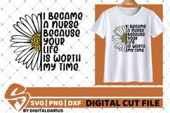 Nurse svg, Daisy Flower svg, Nurse Life svg, Medical svg Product Image 1
