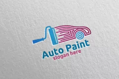 Car Painting Logo with Brush and Sport Car Concept 10 Product Image 2