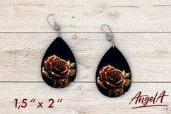 3d Flower teardrop earring / gothic roses earrings Product Image 1