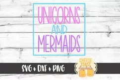 Unicorns and Mermaids - Unicorn SVG File - Mermaid SVG File Product Image 2