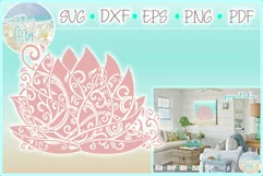 Lotus Water Lily Flower Namaste Mandala SVG Product Image 1