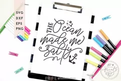The Ocean Made Me Salty SVG | Sarcastic Cut File Product Image 4