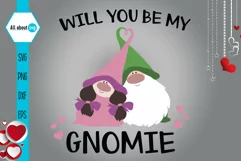 Will You Be My Gnomie Svg, Valentine's Gnomies Svg Product Image 2