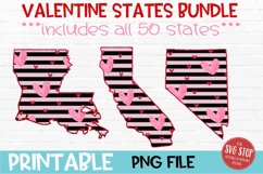 Valentine States Bundle Sublimation | 50 States Printable Product Image 1