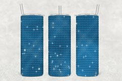 Blue Glossy Glitter Tumbler Wrap Sublimation Product Image 1