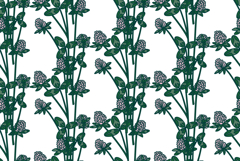 Botanical floral seamless pattern with clover vector illustr Product Image 1
