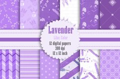 12 Spring Lavender Digital Papers in Pastel Lilac Color Product Image 1