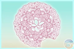 Lotus on Lily Pad Mandala Zentangle SVG Dxf Eps Png PDF Product Image 3