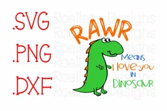Valentine SVG, Rawr means I love you in Dinosaur Svg, Rawr Product Image 2