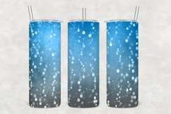 Blue &amp; Grey Glowing Glitter Tumbler Wrap Sublimation Product Image 1