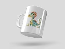 Watercolor Cute Dilophosaurus Dinosaur Cartoon Product Image 2