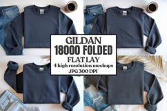 Gildan 18000 Sand Folded Flat Lay Mockups Product Image 1