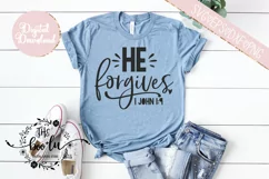 He Forgives SVG EPS DXF PNG Christian Religious Bible Quote Product Image 1