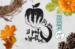 I put a spell on you svg, witch hand apple halloween dxf png Product Image 1
