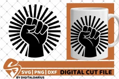 Fist with Sun Sign svg, Power svg, Hand svg, Fingers, Punch Product Image 2