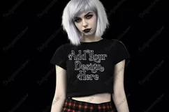 T Shirt Mockup, Goth Girl Wearing T Shirt, Gothic Mockup, 52 Product Image 2