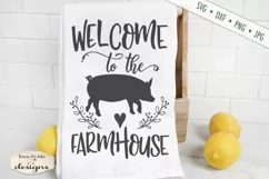 Welcome to the Farmhouse - Pig - SVG DXF File Product Image 1