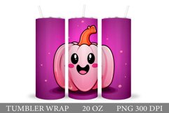 Halloween Pumpkin Tumbler. Cute Pumpkin Tumbler Sublimation Product Image 1