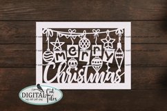 Merry Christmas card svg for Cricut laser cut digital file Product Image 2
