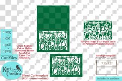 Merry Christmas card svg for Cricut laser cut digital file Product Image 3