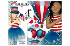 Independence Day ClipArt American Girl Fashion Product Image 1