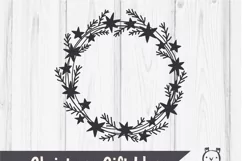 Floral X-mas Wreath SVG, Christmas Decor Cut File Product Image 3