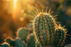 Cactus standing tall in the desert sunset Product Image 1
