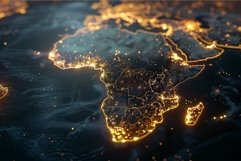 Planet earth at night showing africa with glowing lights as Product Image 1