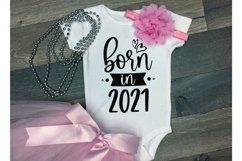 Born in 2021 newbaby svg card with hearts, baby shower Product Image 6