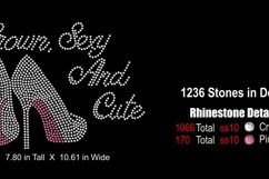 Grown Sexy and Cute Rhinestone SVG Template - Shoes Product Image 2