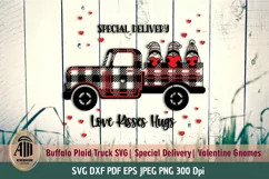 Valentines Truck SVG|Valentine Gnomes|Buffalo Plaid cut file Product Image 3