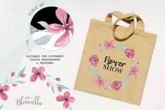 In Bloom Wreaths Watercolor 7 Flowers Leaves Pink Mint Product Image 3