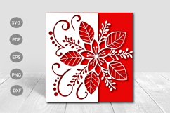 Decoration Flower Papercut Card Cover Template SVG Design Product Image 1