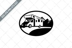 Campervan Motorhome Caravan Car Viewed from Side Retro SVG Product Image 1