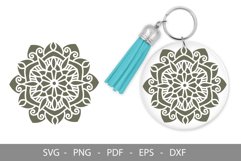 Keychain Mandala Flower Svg Design Product Image 1