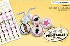 Printable Graduation Girl Party stickers - Printable Party Product Image 1