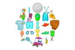 Best sportsman icons set, cartoon style Product Image 1