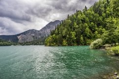The emerald green lake framed by the forest Product Image 1