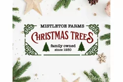 Mistletoe Farms Christmas trees, Vintage Christmas sign svg Product Image 2