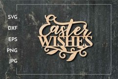 Easter wishes SVG - Paper cut - Laser cut Product Image 1