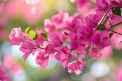 Vibrant pink bougainvillea blooms basking in sunlight Product Image 1