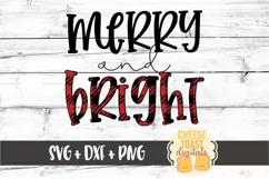 Merry and Bright - Christmas SVG PNG DXF Cut Files Product Image 2