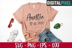Auntie est 2020 Svg, Promoted to Auntie Svg, Auntie 2020 Svg Product Image 2