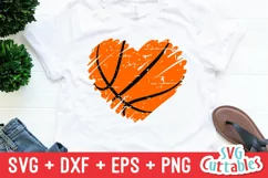 Basketball SVG | Basketball Heart Brush Strokes Product Image 3
