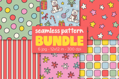 Christmas Pattern Bundle Winter Digital Paper Teddy Bear Product Image 1
