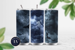 Bats Night Sky Pattern, Dark Gothic Bat Seamless Paper Product Image 2