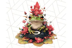 Floral Punk Frogs PNG - Neon Reble Grunge Amphibians Clipart Product Image 2