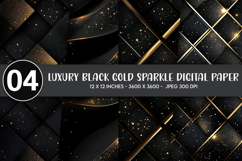 Luxury Black Gold Sparkle Digital Paper Product Image 1